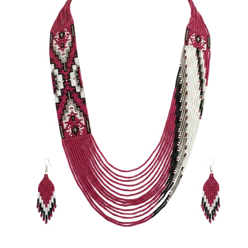 Collar de orquídea carmesí estilo Gerdan ucraniano LKBEADS para renovar tu fondo de armario