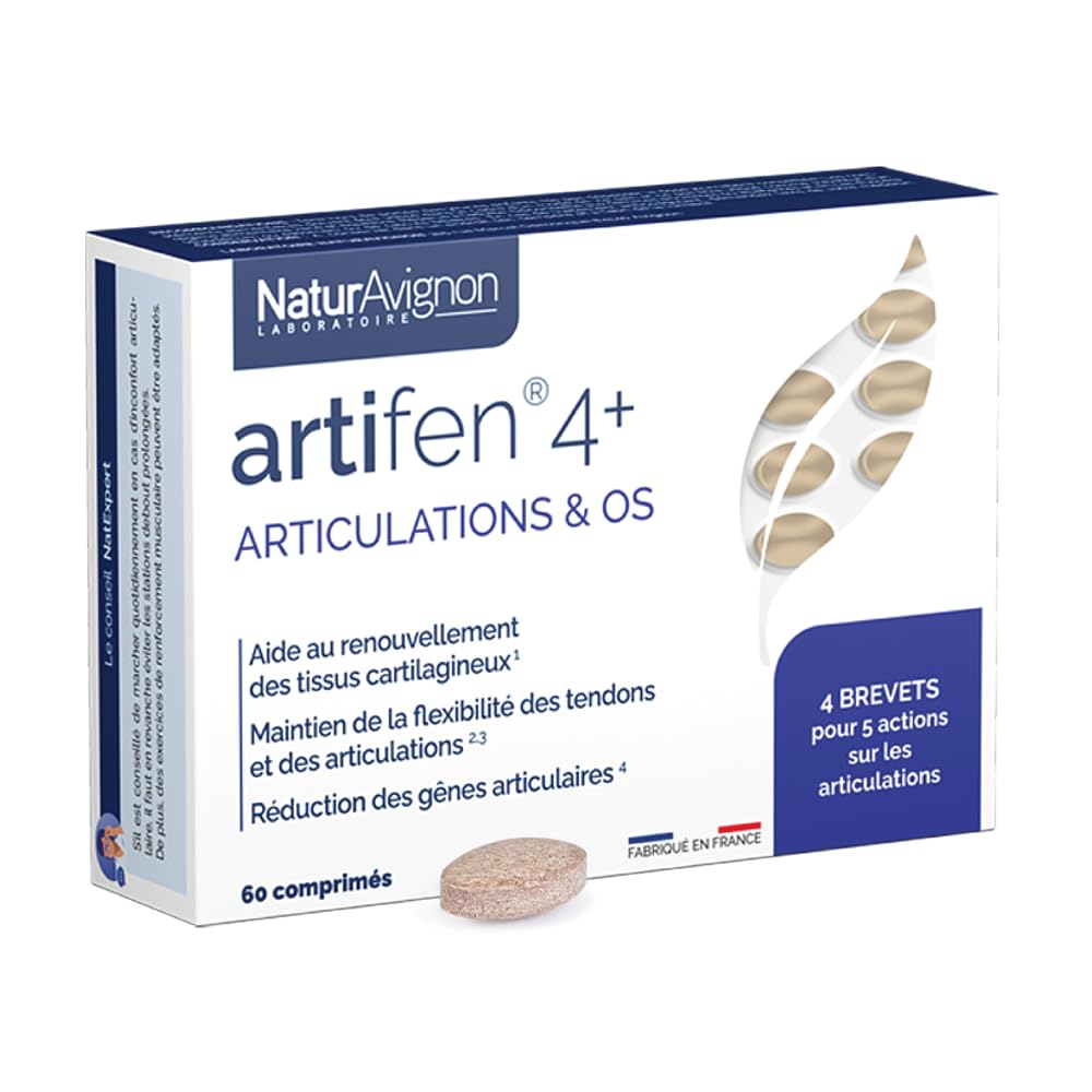 NaturAvignon Artifen 4+ | complement alimentaire articulation, os, cartilage, tendons | complexe articulaire Harpagophytum + chondroitine glucosamine + Manganese + Boswellia | 4 brevets | 60 comprimés