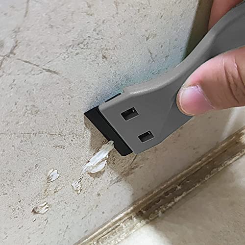 Image of EHDIS 1.5 inch Plastic Razor Scraper with 10pcs Double Edged Plastic Blades for Removing Labels Stickers Decals on Glass Windows (Grey)