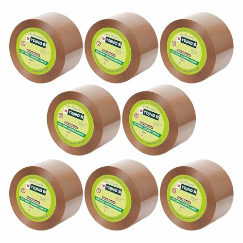 Image of YAJNAS BOPP Packaging Brown Tape | 48 mm x 35 Meter (2 Inch x 35 Meter) | Packing Tape Rolls, Heavy Duty Box Tape, Cello Tape for Packaging, Decorating & DIY - Pack of 8