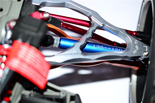 GPM for Traxxas Revo / Summit / E-Revo Upgrade Parts Steel+Aluminum Front/Rear Universal Swing Shaft with Washers & Wheel Hubs - 1Pr Set Gray Silver