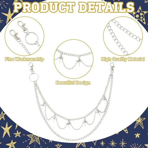 LiQunSweet 5 Styles Punk Style Chain Belt Jeans Pants Pocket Waist Multi-Layer Hip Hop Metal Wallet Belt Chain for Men Women3