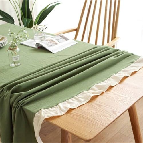 Nappe lavable en coton 140x140 cm à coutures à volants pour entretien facile - 4