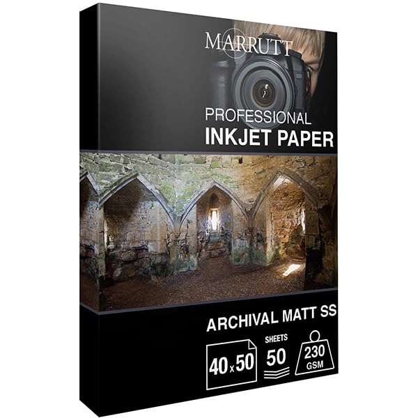 Marrutt 230gsm Archival Matt Single Sided Inkjet Photo Paper (40cm x 50cm 50 Sheets, Centimeters)