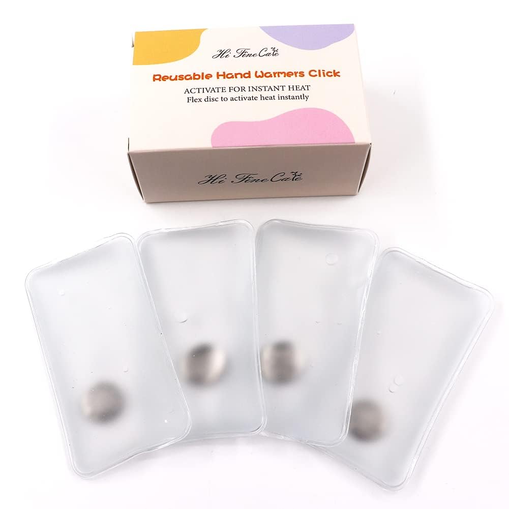 Reusable Snap Heat Pack, Hand Warmers Click, Hand Warmers Boil Click Instant Heat Pocket Hand Warmer, Pouch Gel Hand Warmers 4 Pack