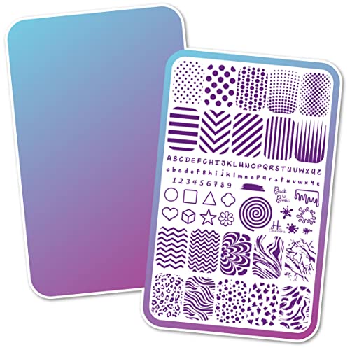Nail Art Stamping Plate - Back to Basics - Unique & Original Design By Colombian Nail Artist H la Cosedora