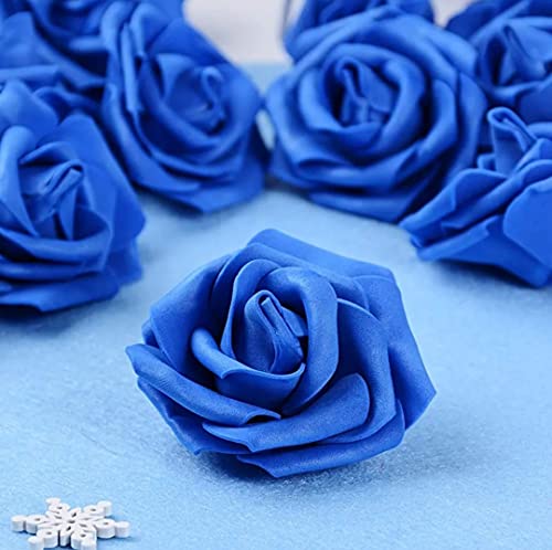 Image of VRB Dec 24 pcs Rose Artificial Flowers for Decoration,Artificial Flower,Flower for Hair Styling,Flower for Pooja, for Home Decor,Diwali. (24pcs - Dark Blue Big Foam Rose)