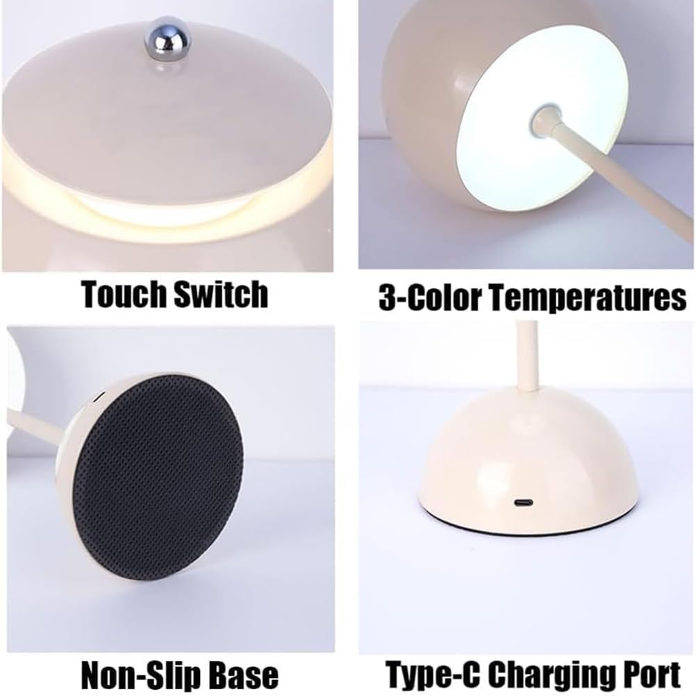 AoLa LED Pilzlampe Kabellos Akku Pilz Tischlampe Dimmbar mit Touch Control Tischleuchte USB Aufladbar 3600mAh Batteriebetrieben Mushroom Lampe Nachttischlampe Tragbar Pilz Lampe Deko,Orange