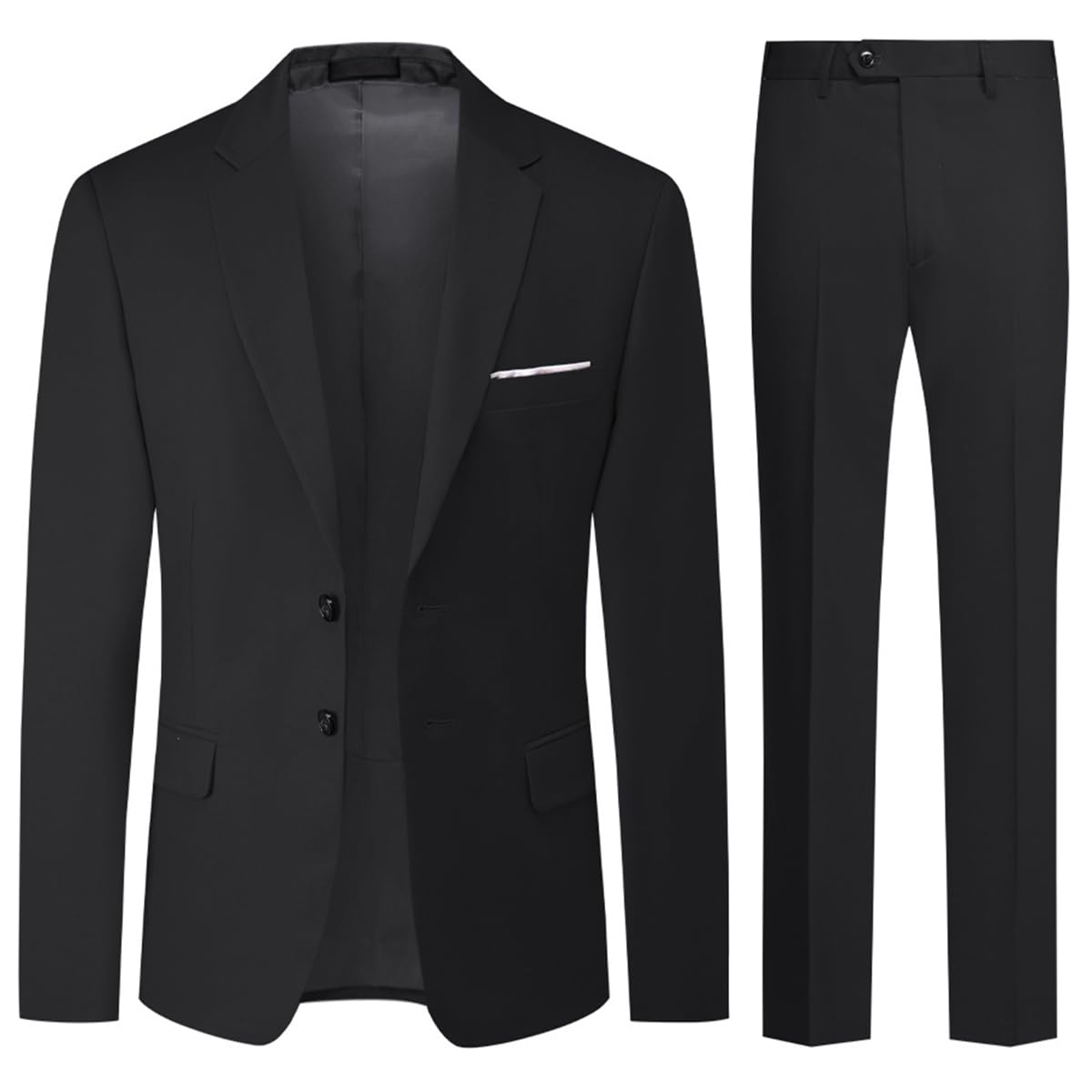 Mens Suits 2 Piece Regular Fit Wedding Dress Suit Two Buttons Business Suit Blazer Trousers