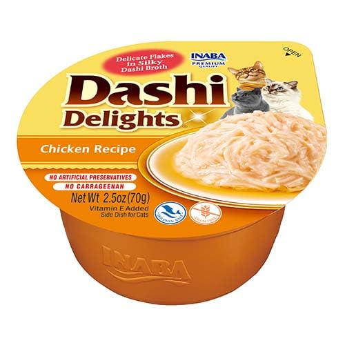 Dashi Delights: Chicken Recipe (6 x 70g) / Bits in Broth Cat Food Topping, Rich in Protein, Natural Ingredients, Delicious and Healthy, Wet Cat Food
