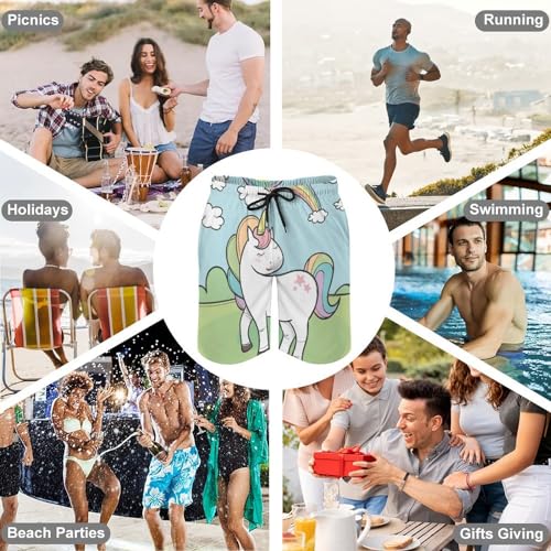 Short de bain homme licorne maillot de bain séchage rapide taille S