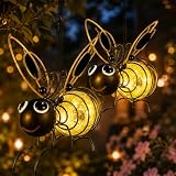 Bienen Deko Solarleuchte,Hängende Lampen Solar Biene Tiere Lichter,Außen Gartendeko Lichterketten,Solardeko Biene Aussen Garten Deko,Solarlampen für Außen Gartenleuchten,Terrasse,Balkon