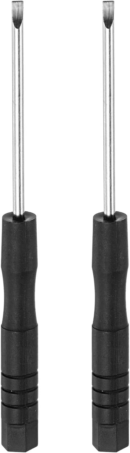 sourcing map Mini Slotted Screwdriver, 2.0mm Flat Head for Watch Eyeglasses Electronics Repair, 2 Pcs