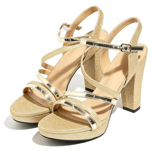 Image of Block Heeled Platform Sandals