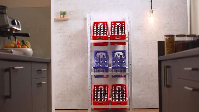 SCHEFF® Getränkekistenregal | 6 Kisten | Design Getränkeregal | Massiver Getränkekistenhalter | 100 X 32 X 116 Cm | Freistehend | Made In Europe | Regal Für Getränkekisten Aus Metall