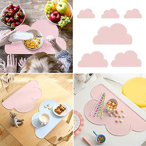 Kids Placemat - Silicone Cloud Shape Non Slip Waterproof Placemat For Kids Baby Toddlers, Portable Food Mat Bpa Free Reusable Placemats For Travel And High Chairs-Easy To Clean And Roll Up (Green) #TOP4