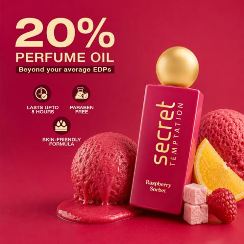 Image of Secret Temptation Raspberry Sorbet Eau De Parfum for Women, 50ml | Zesty & Fruity Berry Fragrance for Women | Long-Lasting Women's Perfume | Perfect For Brunches, Dates & Spontaneous Plans