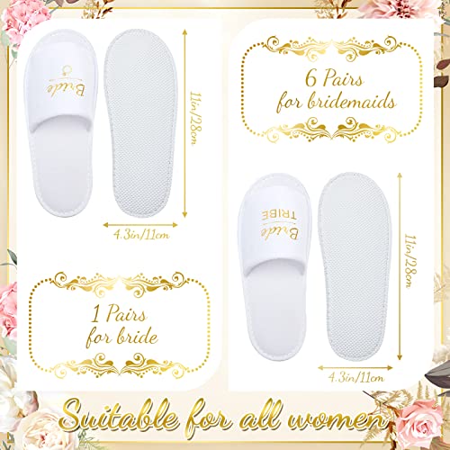 7 Pairs Bridesmaid Slippers Wedding Bride Party Slippers Bridesmaid Gifts for Wedding Day Bridal Women Bachelorette Party Favor2