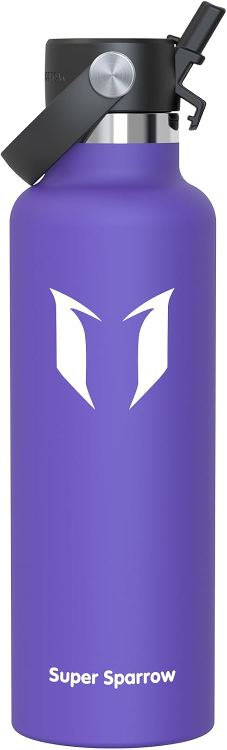 Sparrow Insulated Water Bottle - 350ml/500ml/750ml/1L/1.2L - FlipFlow Metal Water Bottles with Straw Lid - BPA Free - Leakproof Stainless Steel Flask for Sport, Gym, School, Outdoor, Travel — image 62
