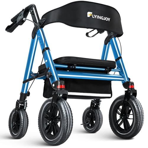 Heavy-Duty Walkers for Seniors with seat 450Lb Bariatric Rollator Walker
