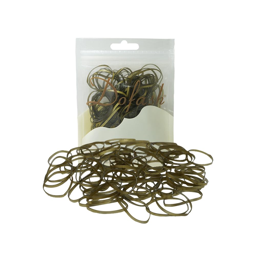 Dofash 2 * 75MM Snag-free Elastic Hair Ties - Rubber Bands for Women's Hair - 150pcs (Blonde), Brown 1, 1 count (Pack of 150) - Image 4