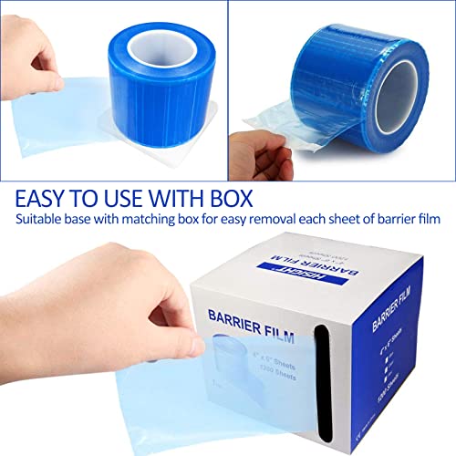 Barrier Film - Anghie Barrier Film Roll 1200 Sheets 4' X 6' Barrier Film With Dispenser Box, Thick Disposable Protective Pe Film Barrier Tape #TOP2