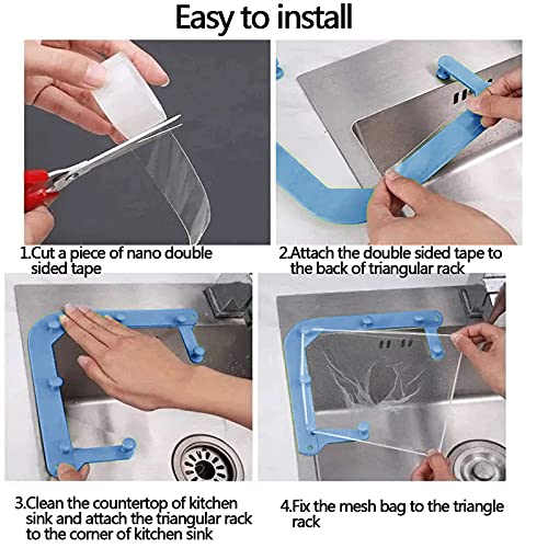 Kitchen Sink Triangle Tri-Holder Filter, Kitchen Sink Strainer, Sink Drain Strainer - Image 4