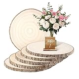 Wood Slices 6 Pack 9-10.5 Inch Large Wood Rounds Natural Wood Slices for Centerpieces,Wedding&BabyShower,Table Decorations,Crafts,DIY,Arts