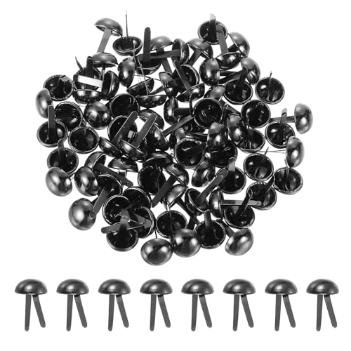 PATIKIL 120個 割りピン 12mm x 20 mm 金属製ペーパーファスナー ファイル 留め具 DIY アクセサリー レザークラフト 装飾 書類 アルバム 整理 固定用 黒