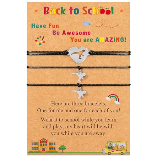 Image of EOBOH Back to School Supplies, Back to School Bracelet Mommy and Me, Prek Matching Wish Bracelets Set, Adjustable Bracelet for Boys Girls Gifts Stuff Bulk