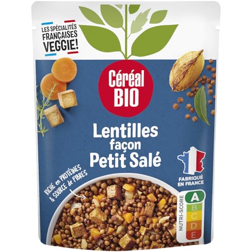 CÉRÉAL BIO – Lentilles Vertes Bio, Carottes, Oignons & Tofu Bio – Plat Cuisiné Individuel...