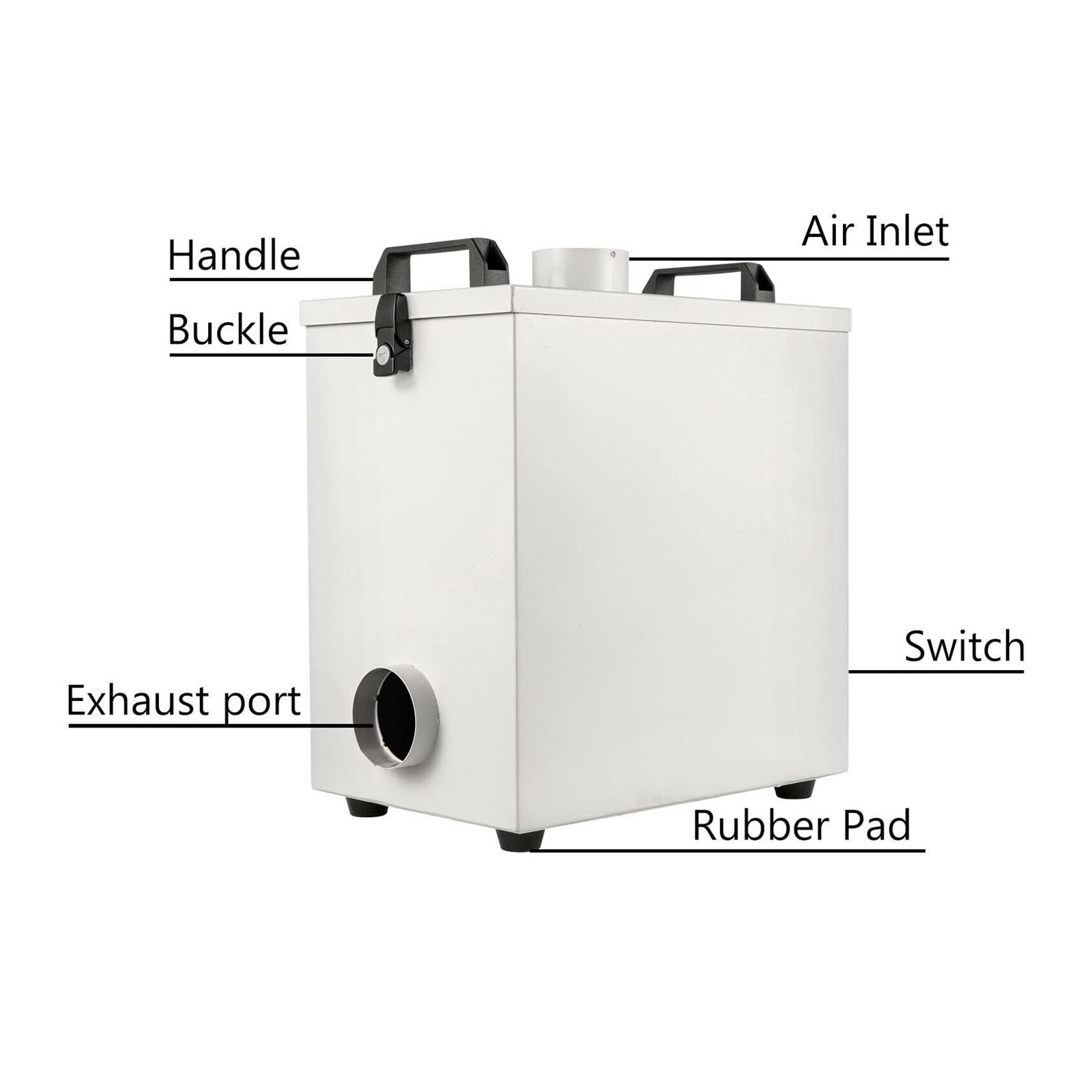 Estrattore di fumi del purificatore d'aria 80W 180m³/H Dispositivo di rimozione dell'ammortizzatore del metallo del purificatore di fumo a basso rumore for la macchina for incidere di CO2 CNC