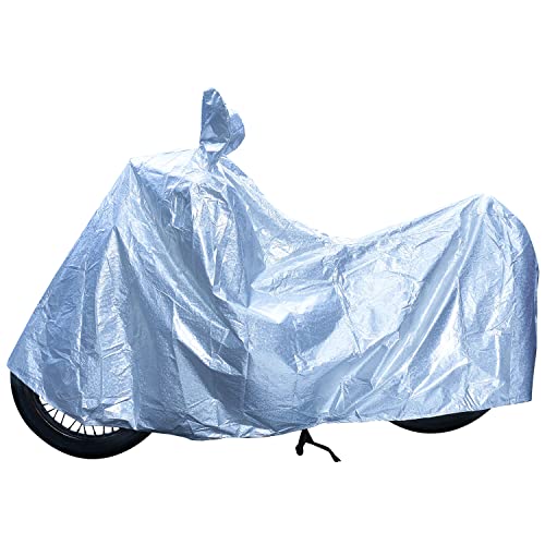 Amazon Brand - Solimo 350Cc Bike Cover, Silver (Royal Enfield, Bajaj Pulsar, Honda Cb, Tvs Apache, Etc.), for Bike