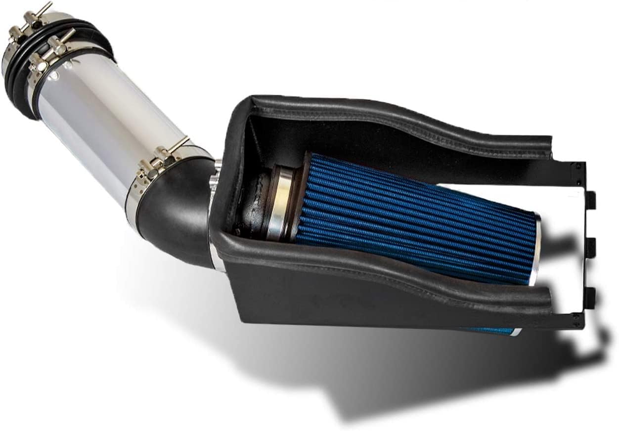 Heat Shield Cold Air Intake Kit with Reusable Blue Filter Compatible with 99-03 Ford F250 / F350 Super Duty 7.3L V8 Diesel / 00-03 Excursion 7.3L V8 Diesel