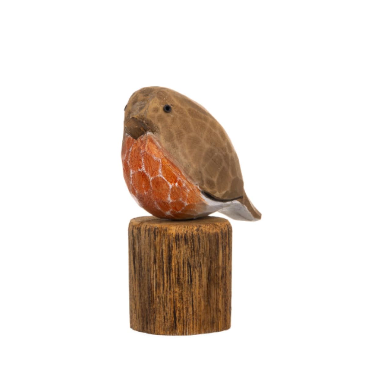 Shoeless Joe Wooden Robin Ornament on Stump | Handcrafted Bird Decoration | Rustic Home Décor | Wildlife Gift for Nature Lovers