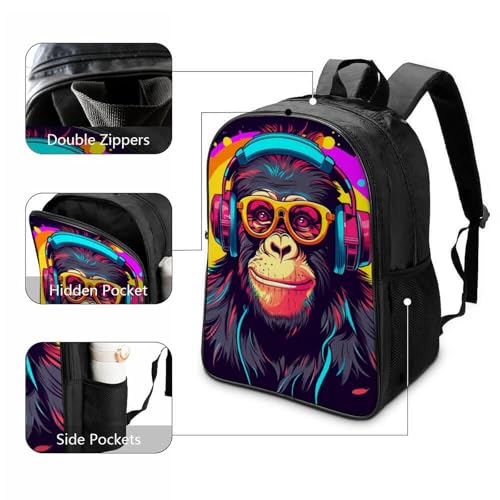 Mochila infantil 3D de gorila peluche con correa de pecho para guardería y preescolar 3