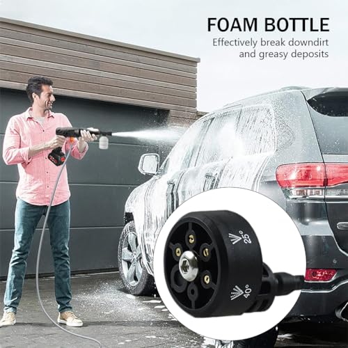 Image of HASTHIP Car Pressure Washer Nozzle - Rotationally Adjustable Washer Nozzle - 6 Modes Multifunctional ABS Material High-Pressure Car Universal for Cleaners