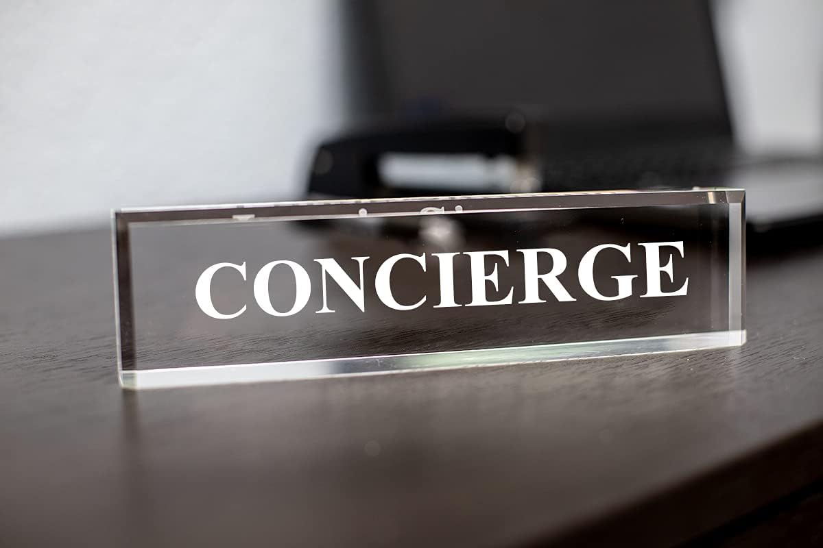 Concierge 2 x 8 Clear Acrylic - Office Desk Accessories Décor