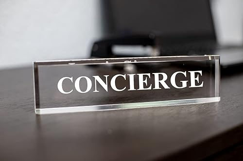 Miniatura 3 de Concierge - Acrílico esmerilado de 2 x 8 pulgadas, accesorios de escritorio de oficina