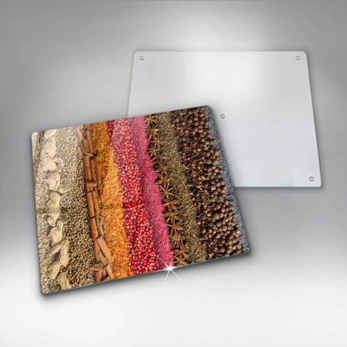 Planche à Découper Induction Protection Plaque Verre 60x52cm Wallfluent Épices - 6