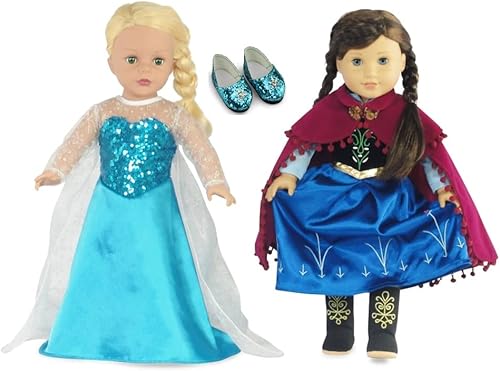 Miniatura 3 de Emily Rose Muñeca de 18 pulgadas 6 piezas de disfraz de princesa Make Believe | Paquete de ropa de valor incluye zapatos! | Capitible con muñecas de