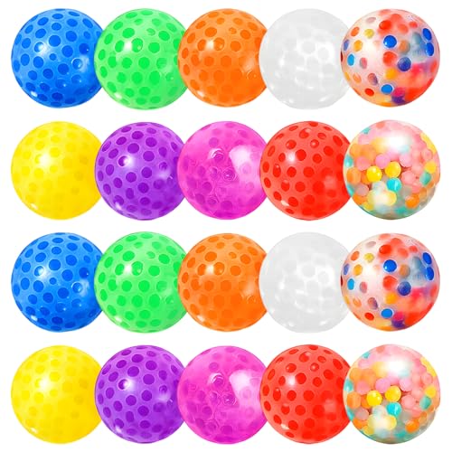 20 bolas de estrés para cumpleaños infantiles, suaves, para relajarse, para niños y adultos, antiestrés, regalos para invitados, colores aleatorios
