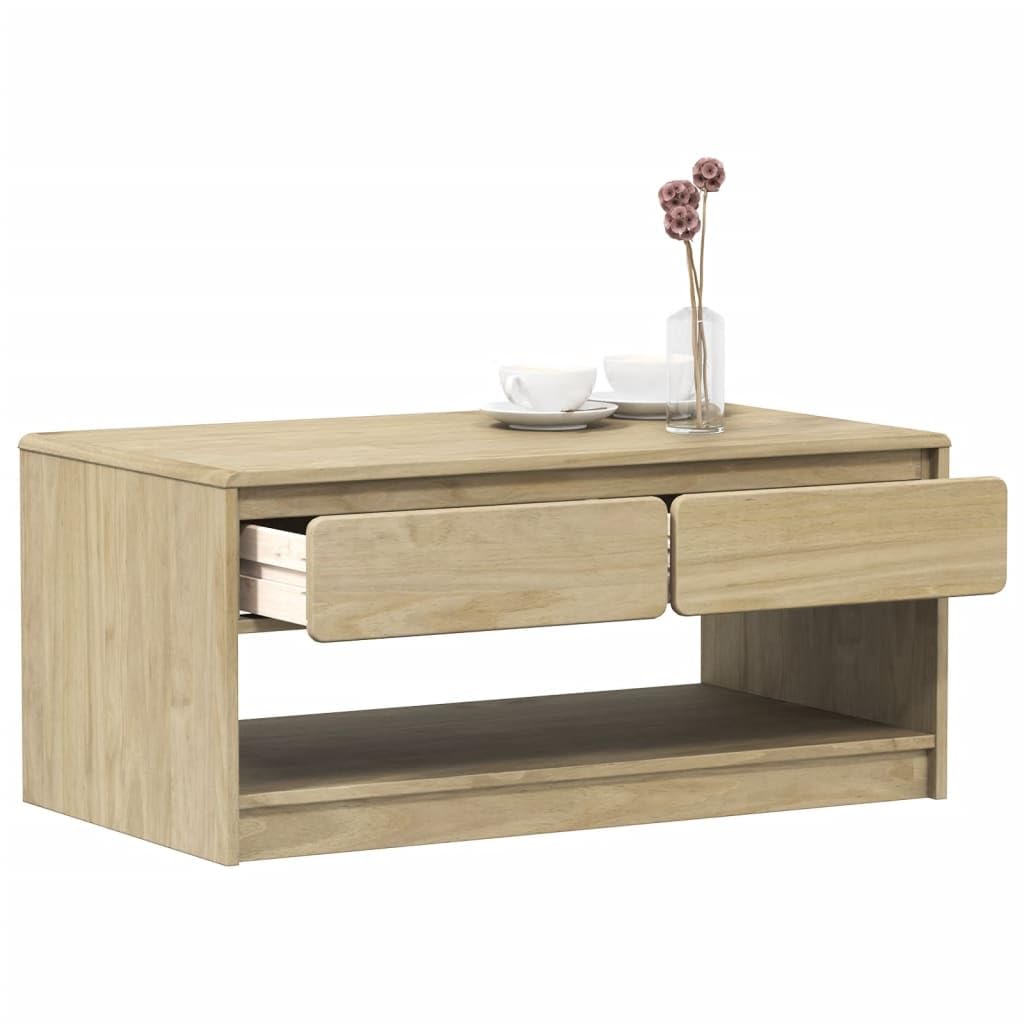 Homgoday Tavolino da caffè SAUDA in rovere 99 x 55 x 45 cm in legno di pino massiccio, tavolino da tè per soggiorno, sala d'accoglienza degli ospiti, camera da letto e ufficio