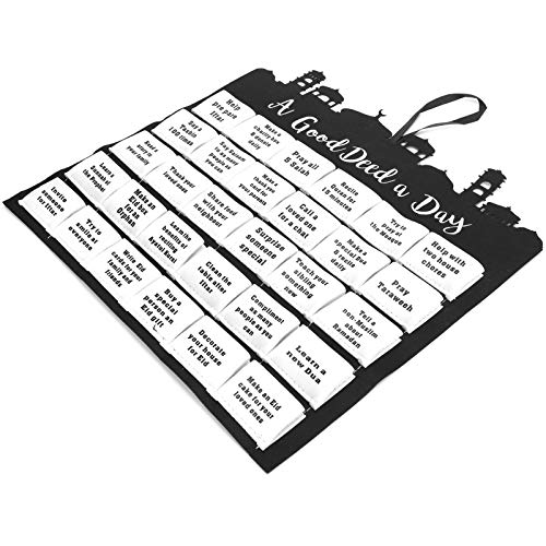 Countdown Ramadan Kalender, Countdown Muslim Hängende Kalender, Vliesstoff für Eid Geschenke Festival Ramadan Dekorationen Cover