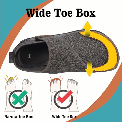 Sisttke Womens Mens Barefoot Slippers Wide Diabetic Shoes with Arch Support Orthopedic Adjustable Walking Slipper Arthritis Edema Swollen House Shoes Indoor Outdoor2