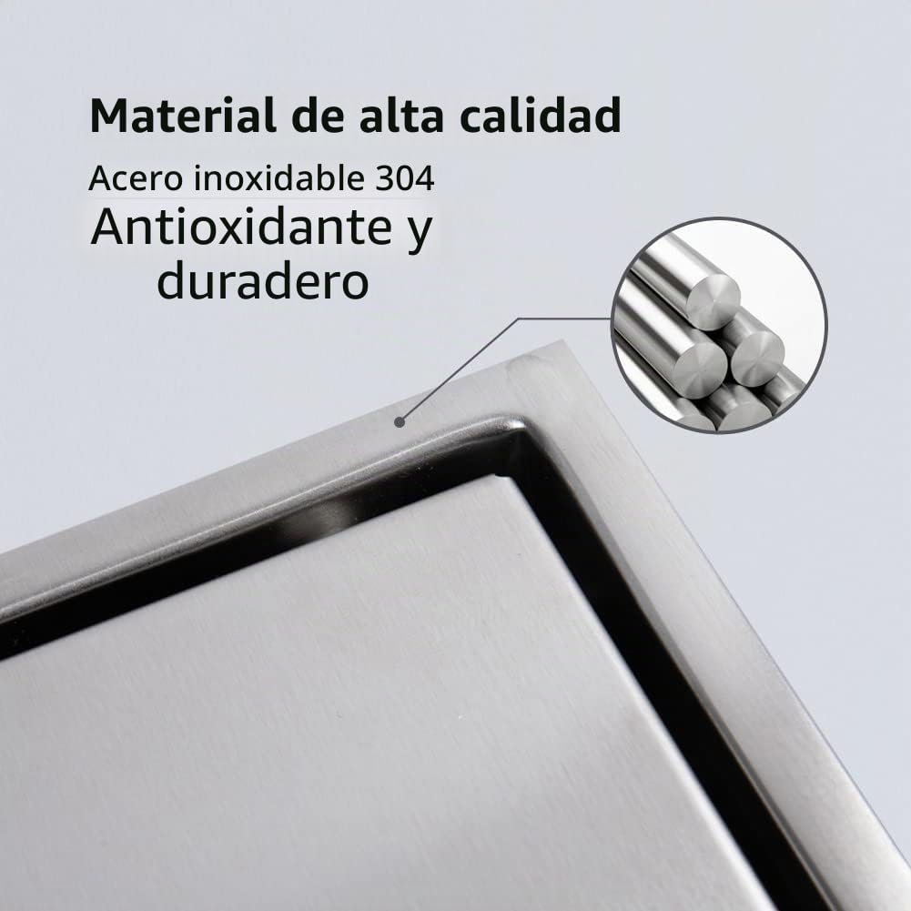 Drenaje de piso anti-olor de acero inoxidable 304 Ducha cuadrada Drenaje de piso para baño Aseo Cocina 110 x 110 mm