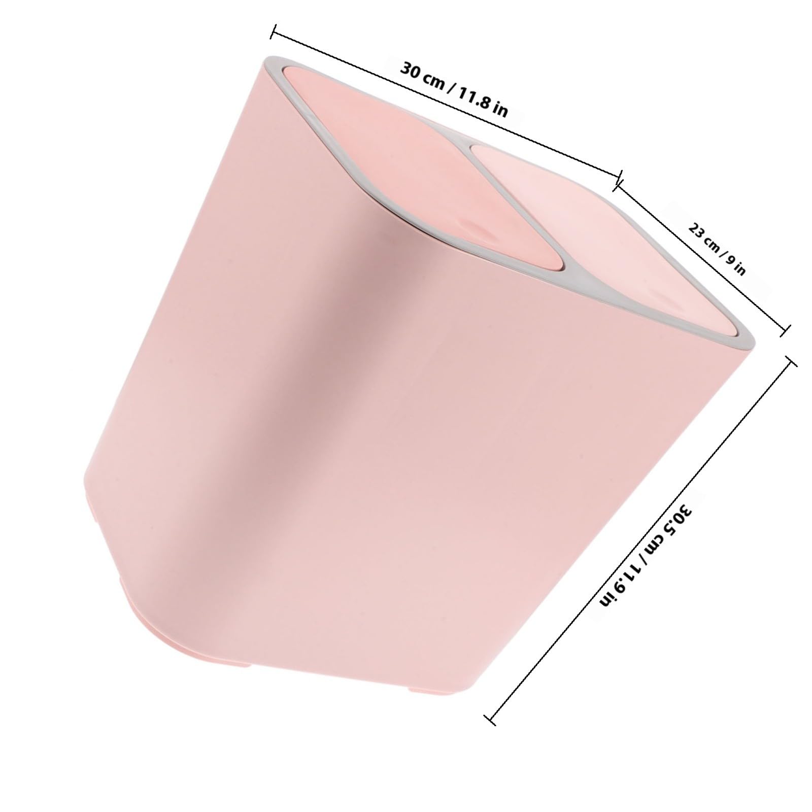 Cubo de Basura y Tapa con Doble Compartimento para Cocina Separación de Residuos Secos y Húmedos, Plástico Resistente para Espacios Pequeños y Dormitorios
