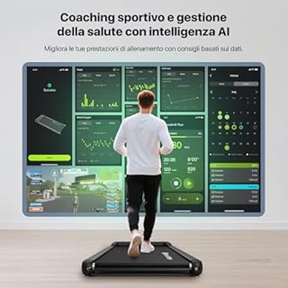 Mobvoi Walking Pad Tapis Roulant Intelligenza AI sotto la scrivania Portatile 2 in 1 per casa e ufficio Camminata Jogging Macchina da corsa, APP TicSports, telecomando Facile da riporre 6 km/h 120 kg