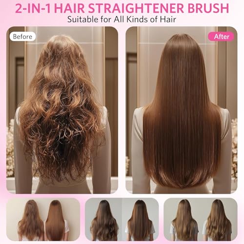 Cepillo alisador para cabello 2 en 1 con 9 temperaturas miniatura 7