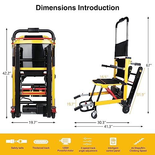 Electric Stair Climbing for Seniors,Max Load 440 lbs,Portable and Foldable Tool,Motorized,Low Noise - Thumbnail 5